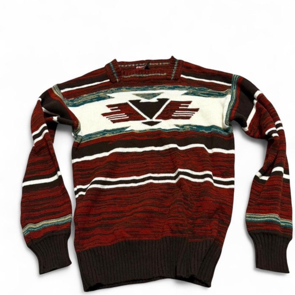 Vintage Esprit Red & Brown Southwestern Knit‎ Sweater